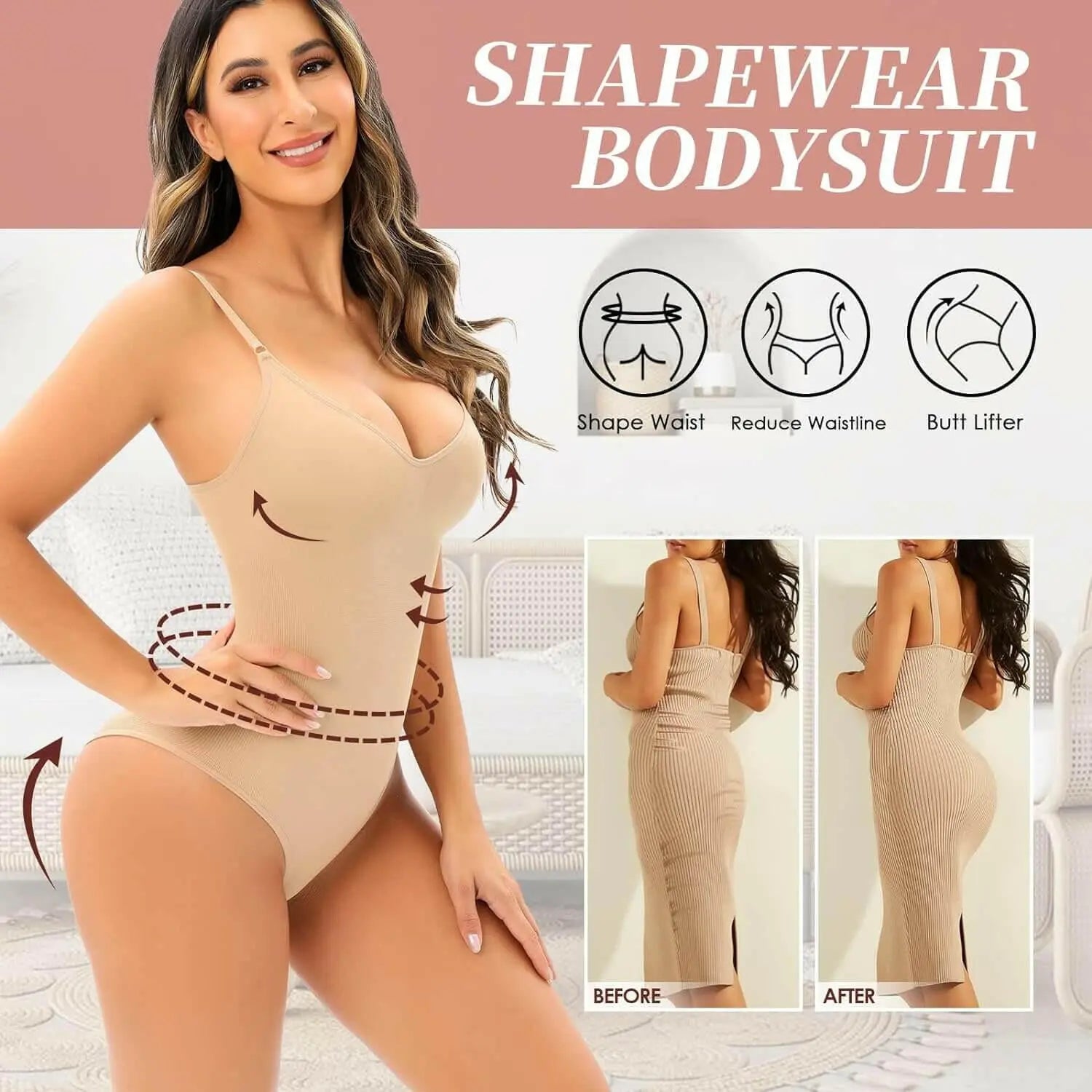 NaTen Bodysuit Shapewear Tummy Control Body shaper for Women Full Body Slimming Seamless Underwear
