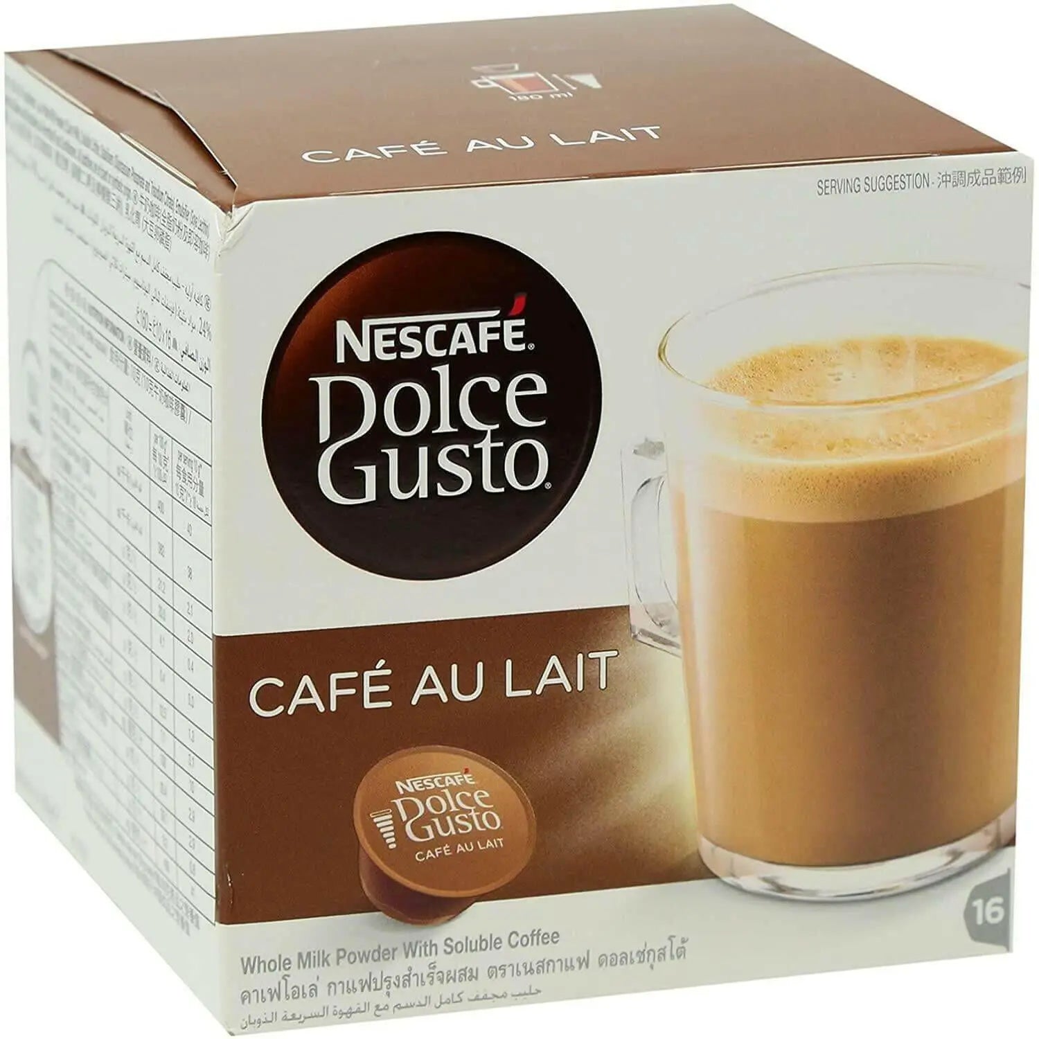 Nescafe Dolce Gusto Café Au Lait, 16 Capsules