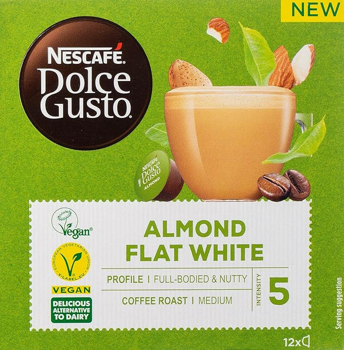 Nescafe Dolce Gusto Almond Flat White Vegan, 12 Drinks