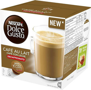 Nescafe Dolce Gusto Cafe Au Lait Decaffeinated Coffee Pods