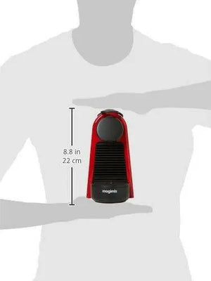 Nespresso Essenza Mini Coffee Machine with Aeroccino, Ruby Red by Magimix