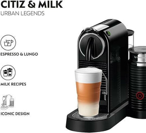 Nespresso Citiz And Milk Coffee Machine, Black, D123-ME-BK-NE - UAE Version