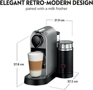 Nespresso Citiz And Milk Coffee Machine, Silver, C113-ME-SI-NE2 - UAE Version