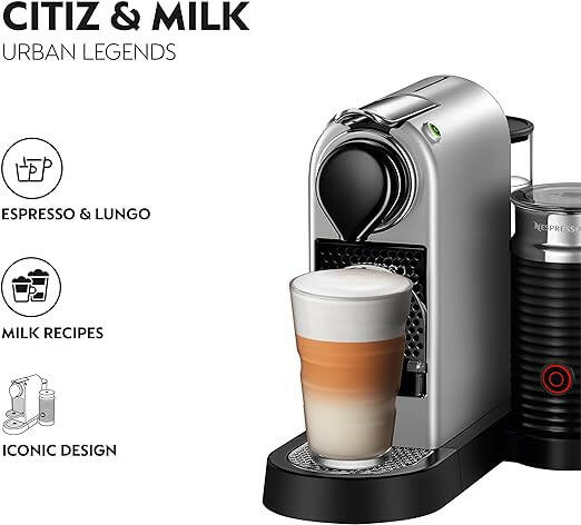 Nespresso Citiz And Milk Coffee Machine, Silver, C113-ME-SI-NE2 - UAE Version