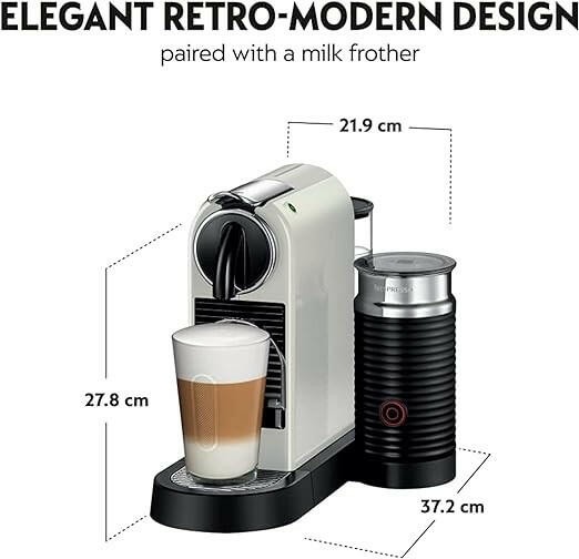 Nespresso Citiz and Milk Coffee Machine, White, D123-ME-WH-NE - UAE Version