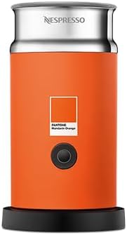 Nespresso Professional Pantone Limited Edition Summer Collection Aeroccino 3, Easy to Use, Dishwasher Safe, Electric Milk Frother - Mandarin Orange