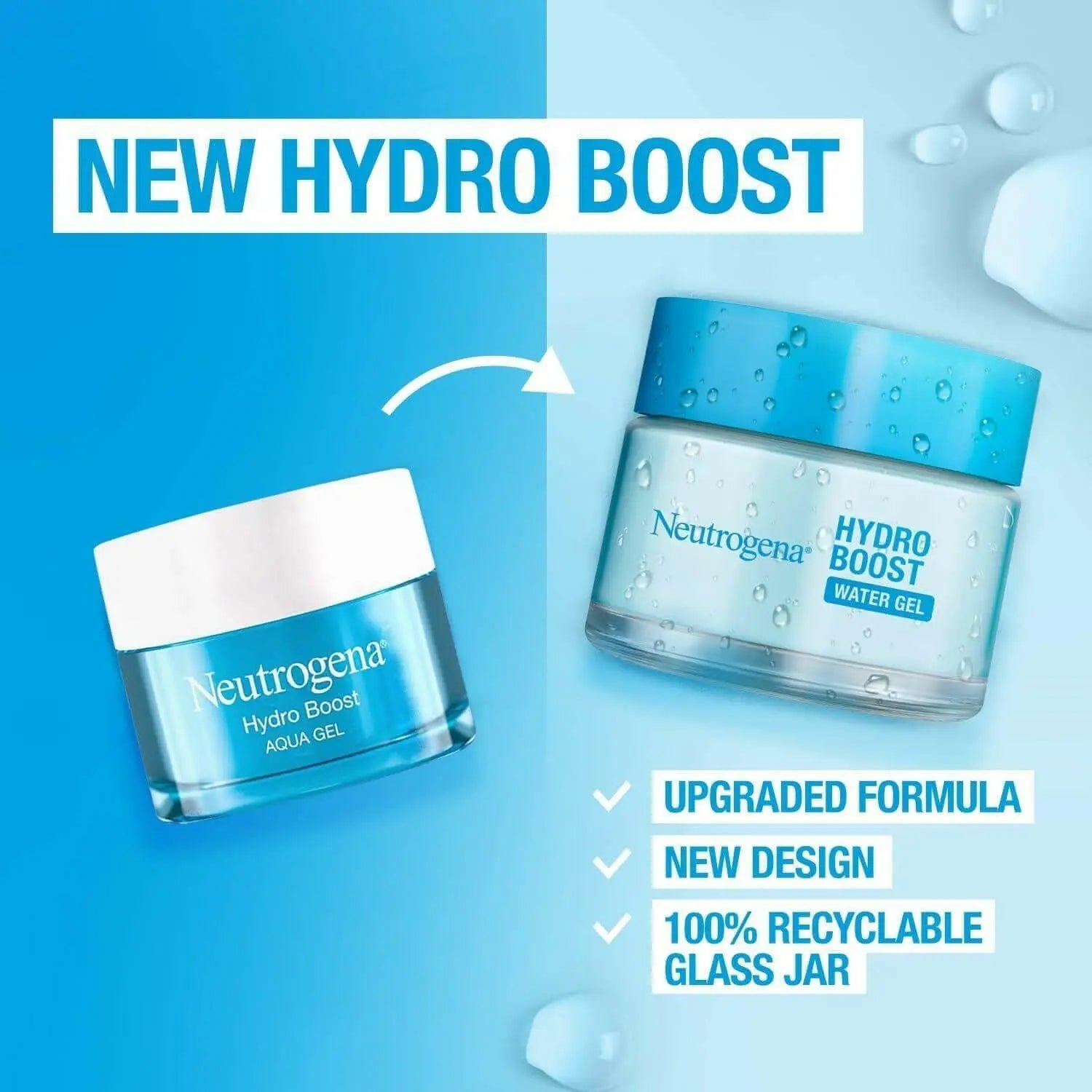 Neutrogena Face Moisturizer Water Gel, Hydro Boost, Normal To Combination Skin, 50 ml