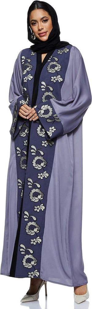Women's Abaya With Floral Embroidery.Abaya Comes With Matching Hijab Ethnic Wear
