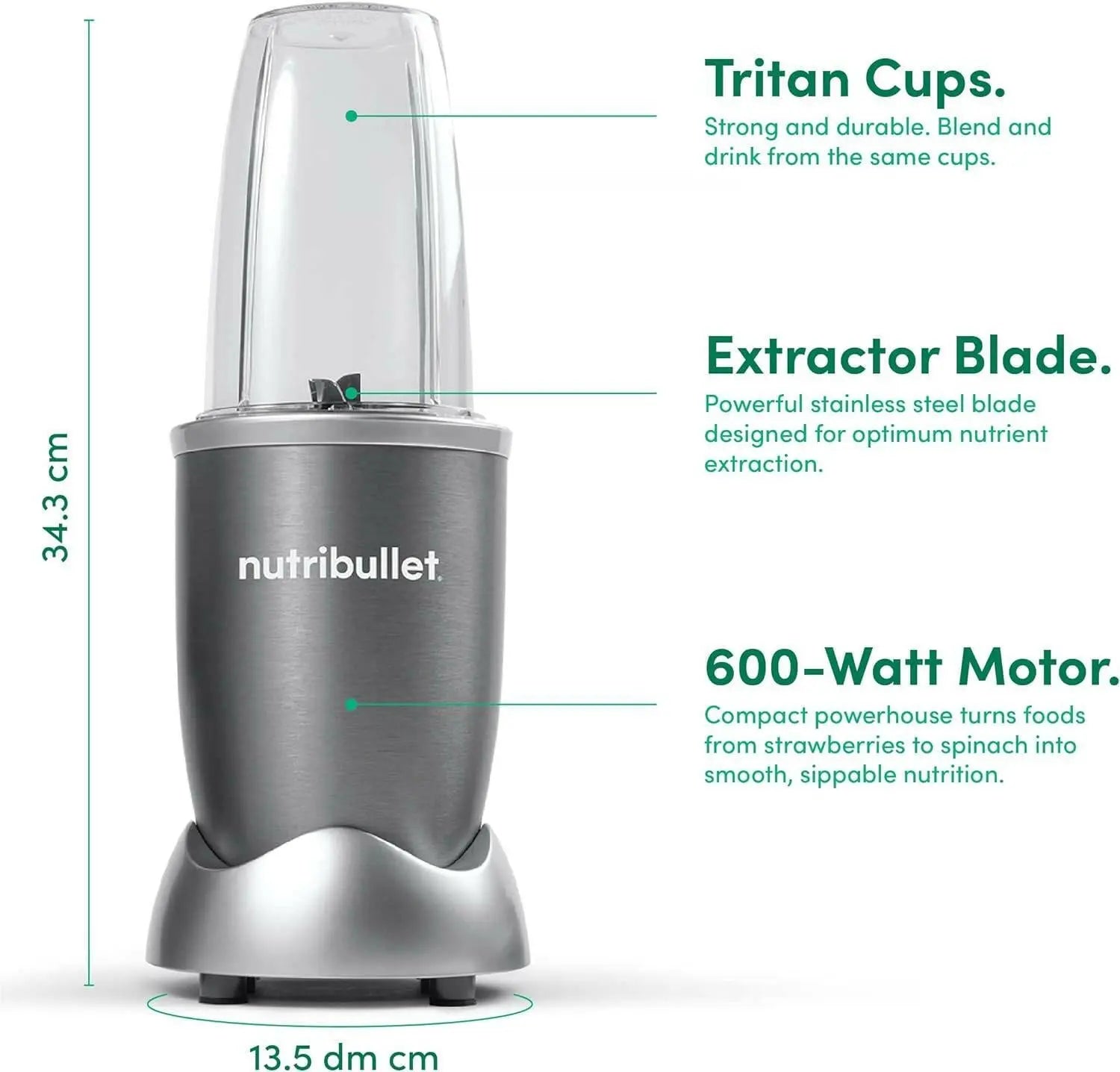 NutriBullet Countertop Blender 900 Watt , NB-101B , "2 year Warranty"