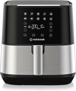 Nutricook Air Fryer 2, 5.5 Liters, 1700 Watts, Digital Control Panel Display, 10 Preset Programs, Stainless Steel + CRED Chopper 650 ml