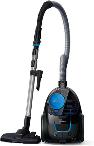 PHILIPS PowerPro Compact black: 1800W, 330W suction power, Power Cyclone 5 technology, integrated brush, HEPA filter, easy to empty dust bucket, 1.5L
