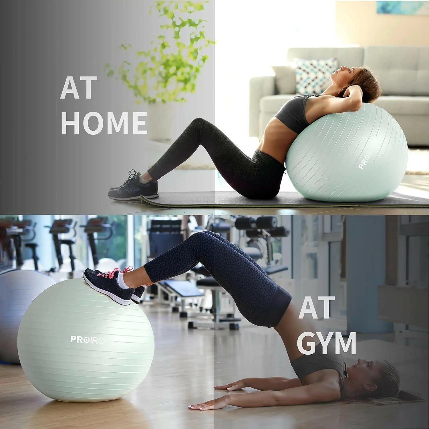 PROIRON Yoga Ball Anti-Burst Exercise Ball Chair with Quick Pump Slip Resistant Gym Ball Supports 500KG Balance Ball for Pilates Yoga Birthing