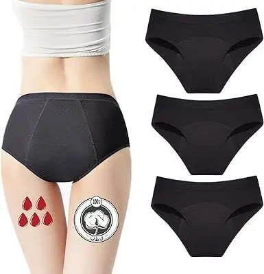 Period Underwear Heavy Flow Women Absorbent Leak Proof Panty Pants Menstrual Panties 3 Pack