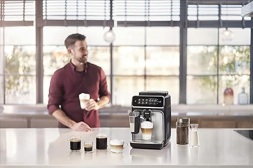 Philips Series 2200 Fully Automatic Espresso Machine - 1500W, 1.8L Water Capacity, Classic Milk Frother, Touch Screen Display, 2 Beverages - EP2220/10