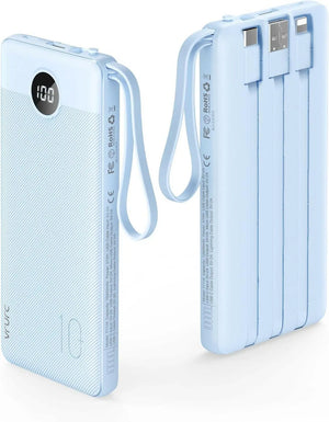 Power Bank USB C 20000mAh,Portable Charger with Built in Cable,PD & QC 22.5W Fast Charging Battery Charger,4 Output 2 Input LED for iPhone,Samsung