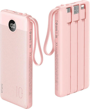 Power Bank USB C 20000mAh,Portable Charger with Built in Cable,PD & QC 22.5W Fast Charging Battery Charger,4 Output 2 Input LED for iPhone,Samsung