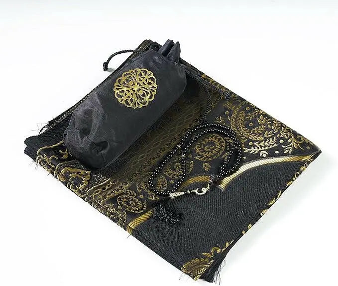 Prayer Rug - Muslim Prayer Rug - Prayer Mat Travel Bag and Prayer Beads - Muslim Gifts for Men, Women and Kids(Green)