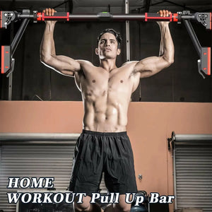 Pull Up Bar Doorway, Door Frame Chin Up Bar with Locking Adjustable Width Upper Body Workout Bar No Screw Wall Mounted Gym System Trainer Non-Slip