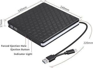 External DVD Drive, USB 3.0 Type-C CD DVD +/-RW Drive USB C