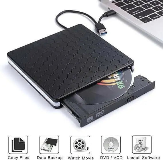 External DVD Drive, USB 3.0 Type-C CD DVD +/-RW Drive USB C