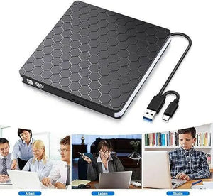 External DVD Drive, USB 3.0 Type-C CD DVD +/-RW Drive USB C