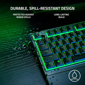 Razer Ornata V3 X Gaming Keyboard - US Layout, Low-Profile Keys, Silent Membrane Switches, UV-Coated Keycaps, Spill Resistant, Chroma RGB Lighting