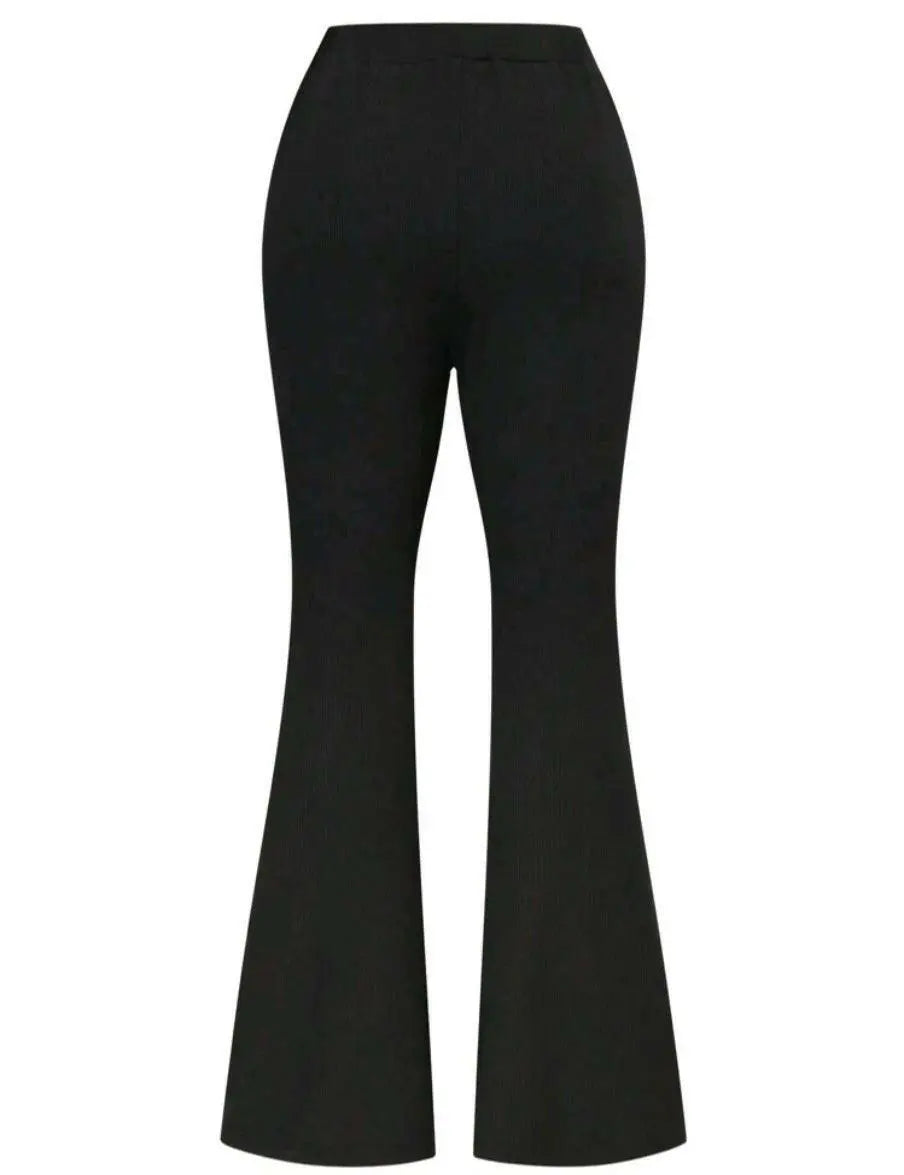 SHEIN ESSNCE SOLID FLARE LEG PANTS