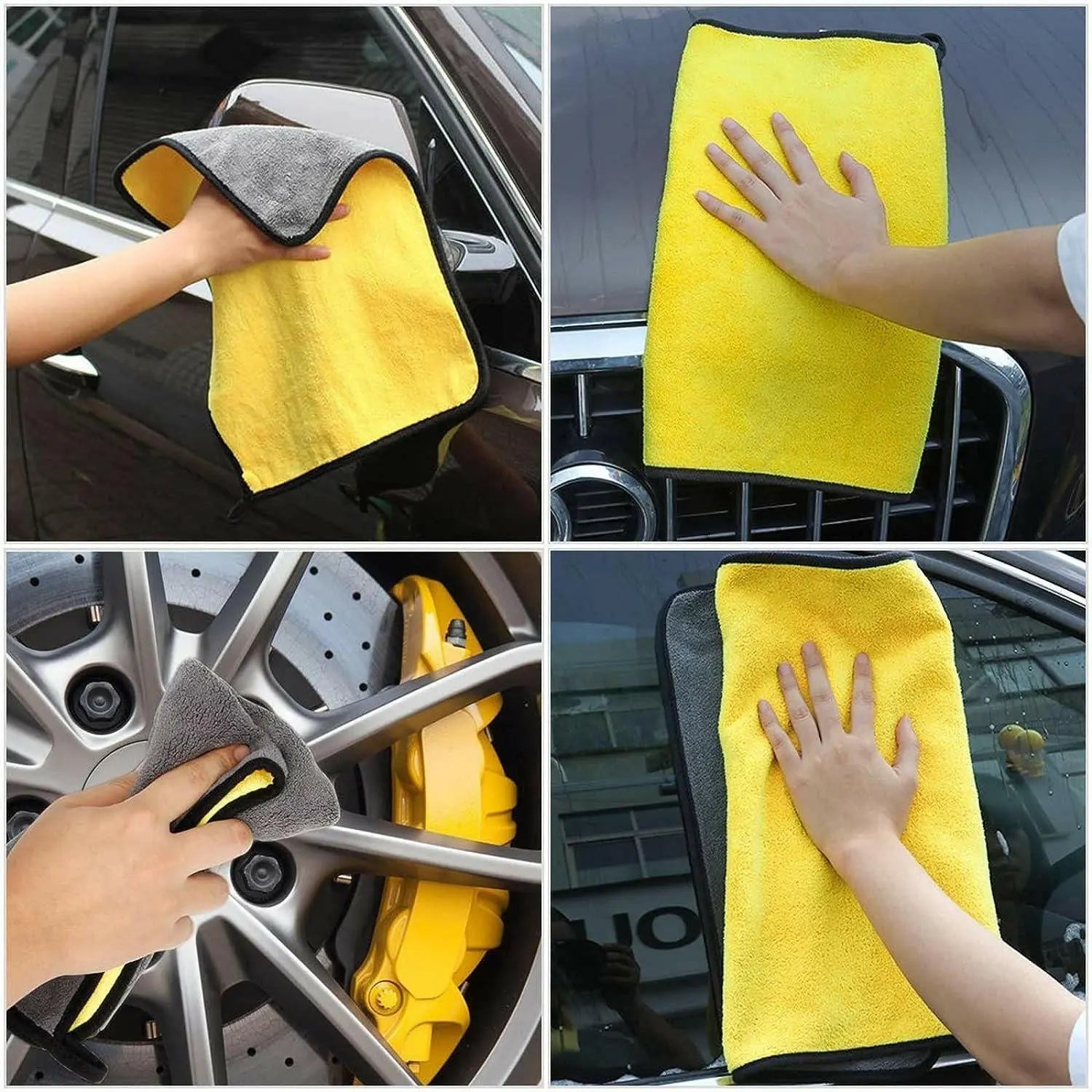 SKY-TOUCH 3pcs Microfiber Car Drying Towel for Car Cleaning and Detailing, Double Sided, Extra Thick Plush Microfiber Towel Lint Super Absorbent