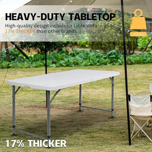 SKY-TOUCH Folding Outdoor Camping Table Folding For BBQ Party,White(180×75×75cm)
