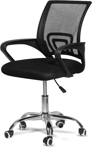 SKY TOUCH Office Chair,Comfort Ergonomic Height Adjustable Desk Chair with Lumbar Support Backrest Black