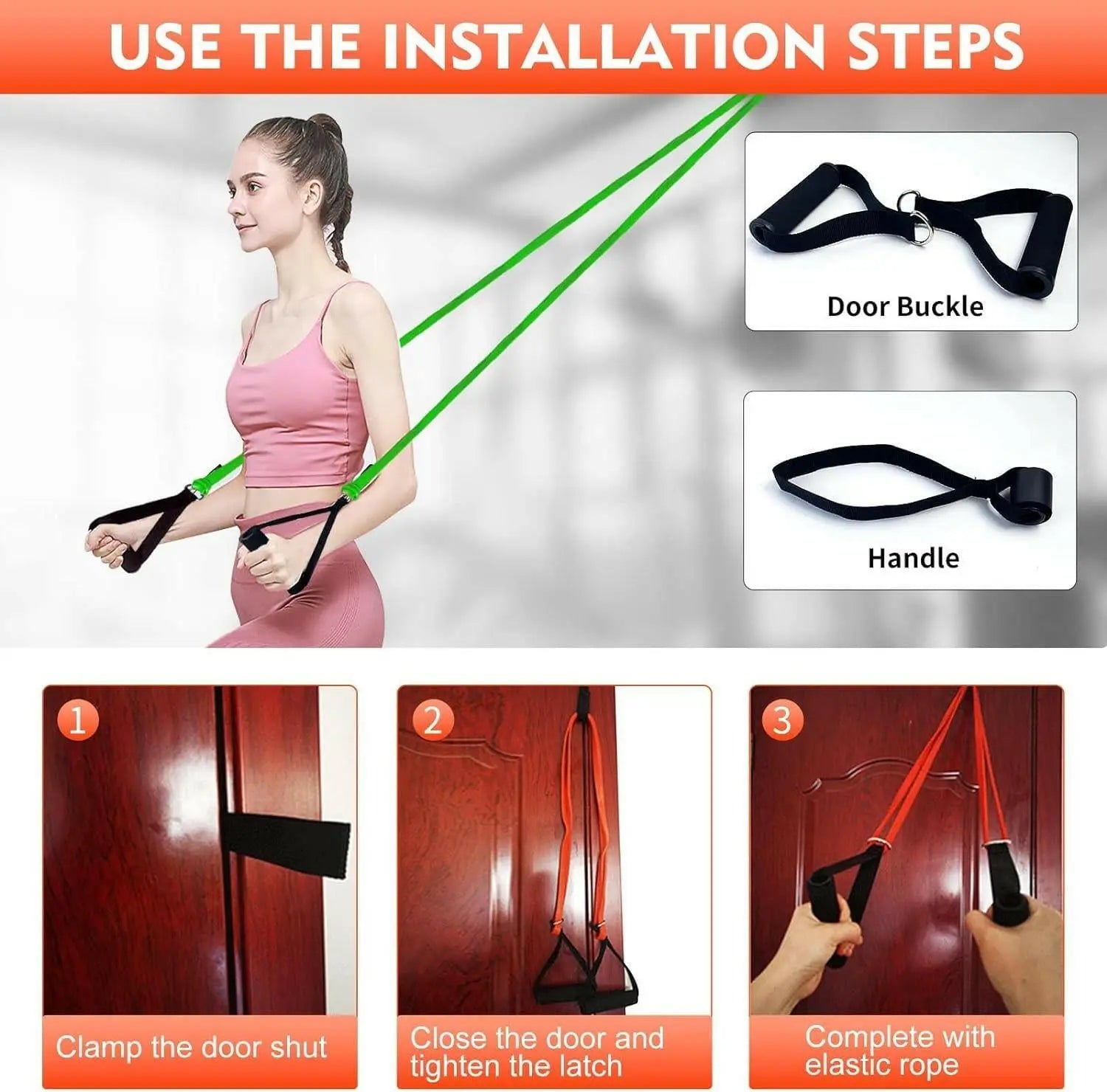 SKY-TOUCH Pull Up Assist Bands,8 Packs Pull Up Assist Bands Set Resistance Loop Bands Powerlifting Exercise Stretch Bands With Door Anchor And Handle