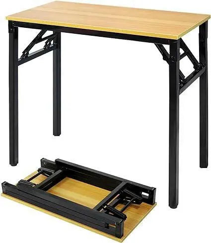 SKY-TOUCH Sky Touch Folding Table Multi Functional Portable Desk With AdjUStable Height Legs For Computer Camping, Garden, Picnic,80 40 75Cm, Wood