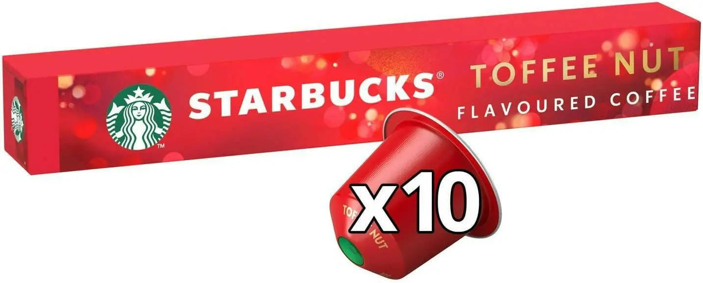 STARBUCKS Toffee Nut Flavoured Coffee by NESPRESSO, STARBUCKS BLONDE Roast Coffee Pods, 51g Tube of 10