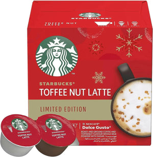 STARBUCKS Toffee Nut Latte Limited Edition by NESCAFE DOLCE GUSTO Medium Roast Coffee Capsules, 127.8g Box of 6+6