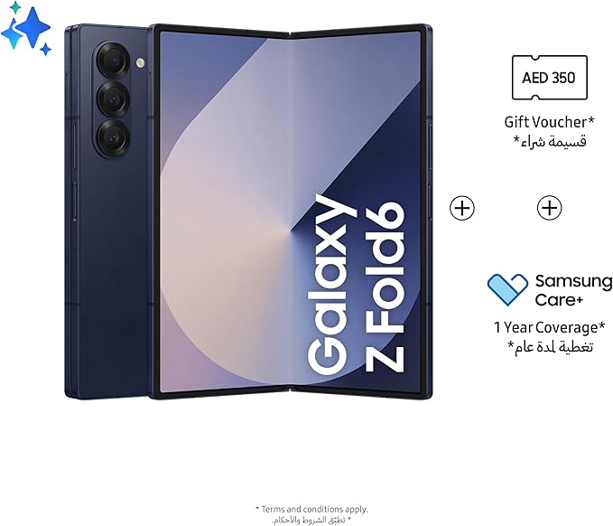 SAMSUNG Fold6 Galaxy Z Fold6, AI Phone, 12GB RAM, 256GB Or 512G Or 1TB Storage, Silver Shadow, Android Smartphone, 50MP Camera, Big Screen, Multi-tasking, S Pen, Long Battery Life, UAE Version