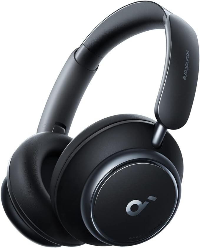 Soundcore by Anker Space Q45 Adaptive Noise Cancelling Headphones, Ultra Long 50H Playtime, App Control, Hi-Res Sound with Details, Bluetooth 5.3, Ideal for Traveling Black, A3040011, A3040, Medium
