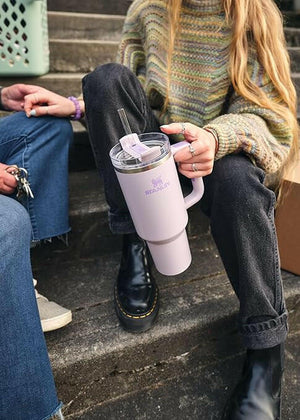 Stanley 40 oz tumbler Quencher H2.0 FlowState Stainless Steel Vacuum Insulated Tumbler with Lid and Straw for Water, Iced Tea or Coffee, Smoothie and More, Orchid,