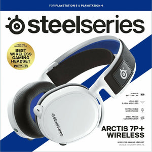 Steelseries Arctis 7P+ Wireless Gaming Headset - Lossless 2.4 Ghz - 30 Hour Battery Life - For Ps5, Ps4, Pc, Mac, Android And Switch - White