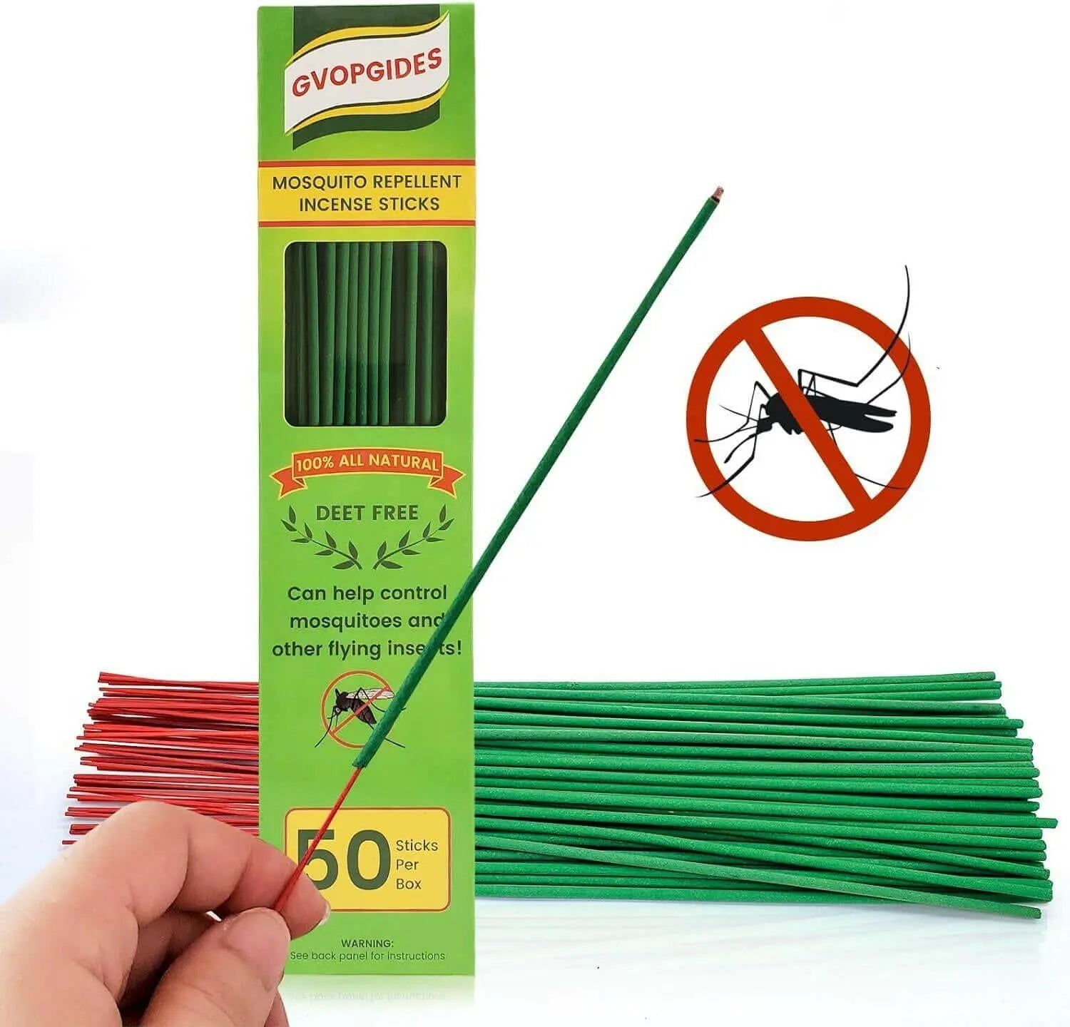 Mosquito Repellent Citronella Incense Sticks/Made with Natural Plant Based Ingredients/Citronella Oil/Rosemary Oil/Sticks 50 Pieces per Box- DEET Free