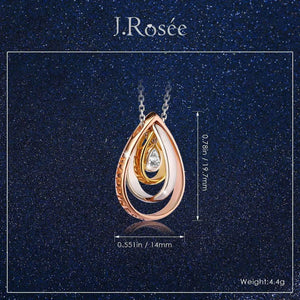 Swarovski Elements Crystal 18K Gold Plated 925 Sterling Silver Diamond Pendant Necklace for Women Ladies Girls Gift Package J.Rosée Fashion Jewelry