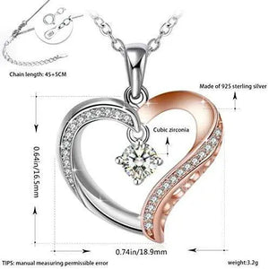 Swarovski Elements Crystal 925 Sterling Silver Pendant Fashion Necklace for Women Ladies Girls, diamond heart necklace Gift JRosee Jewelry