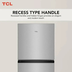 TCL 370 Litre Double Door Refrigerator, No Frost, Freeze, Humidity Crisper Control, Holiday Function, LED light, Inox finish, P370TMN