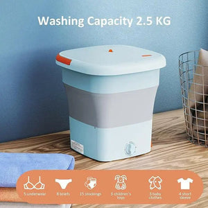 TDOO Folding Clothes Washing Machine, Portable Mini Automatic Home Travel Washing Machine, Lightweight Underwear Washer for Apartment, Laundry, Camping, RV, Travel, Underwear, Personal, Baby
