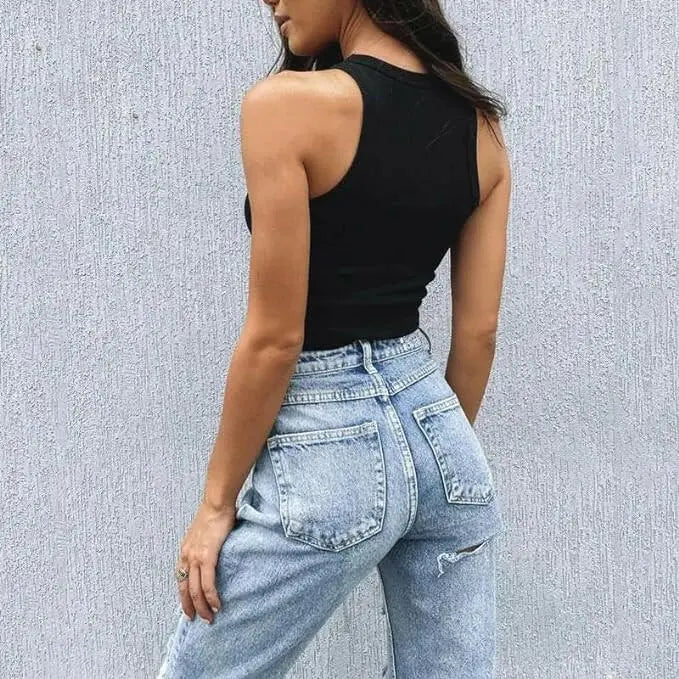 Tank Tops Sexy Crop Vest Solid Off Shoulder Knitted