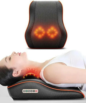 Toshionics Shaitsu Back & Neck Massager Cervical Spine Pillow Massager Neck Waist Shoulder Lumbar Back Body For Muscle Pain Relief, Chairs and Cars Cushion