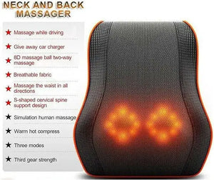 Toshionics Shaitsu Back & Neck Massager Cervical Spine Pillow Massager Neck Waist Shoulder Lumbar Back Body For Muscle Pain Relief, Chairs and Cars Cushion