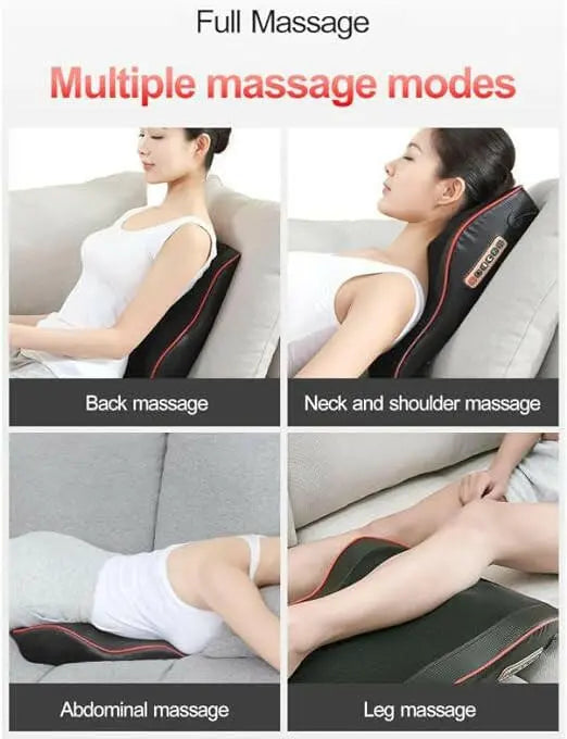 Toshionics Shaitsu Back & Neck Massager Cervical Spine Pillow Massager Neck Waist Shoulder Lumbar Back Body For Muscle Pain Relief, Chairs and Cars Cushion