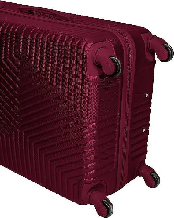 TravelWay Lightweight Luggage Checked Bag- Durable Hard Shell 32 Inches Carry upto 40kg Suitcase for Unisex Travel | ABS Extra Large Hard with Spinner Wheels 4 (32 Inch (82 cm), Red)