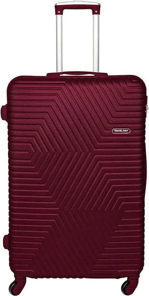TravelWay Lightweight Luggage Checked Bag- Durable Hard Shell 32 Inches Carry upto 40kg Suitcase for Unisex Travel | ABS Extra Large Hard with Spinner Wheels 4 (32 Inch (82 cm), Red)