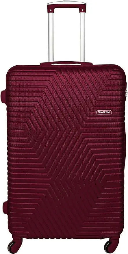 TravelWay Lightweight Luggage Checked Bag- Durable Hard Shell 32 Inches Carry upto 40kg Suitcase for Unisex Travel | ABS Extra Large Hard with Spinner Wheels 4 (32 Inch (82 cm), Red)